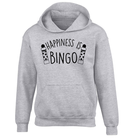Happiness is bingo children's grey hoodie 12-13 Years