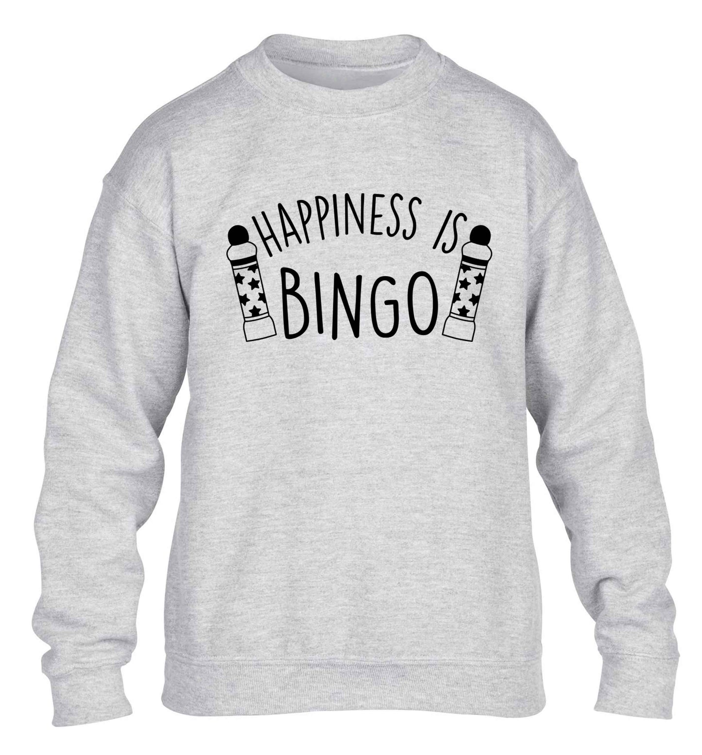 Happiness is bingo children's grey sweater 12-13 Years
