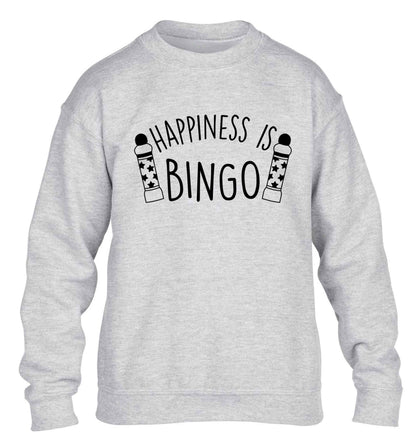 Happiness is bingo children's grey sweater 12-13 Years