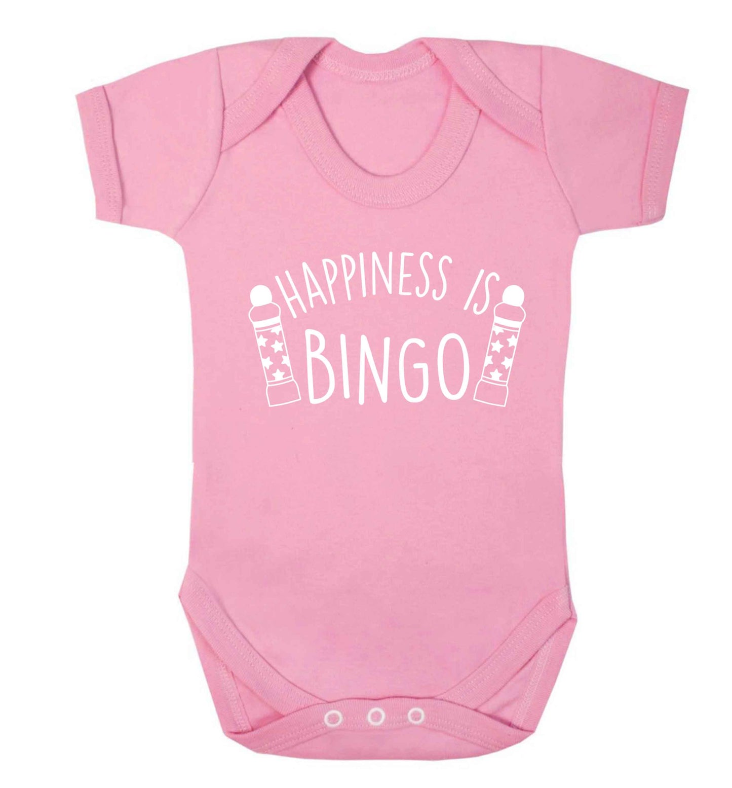 Happiness is bingo Baby Vest pale pink 18-24 months