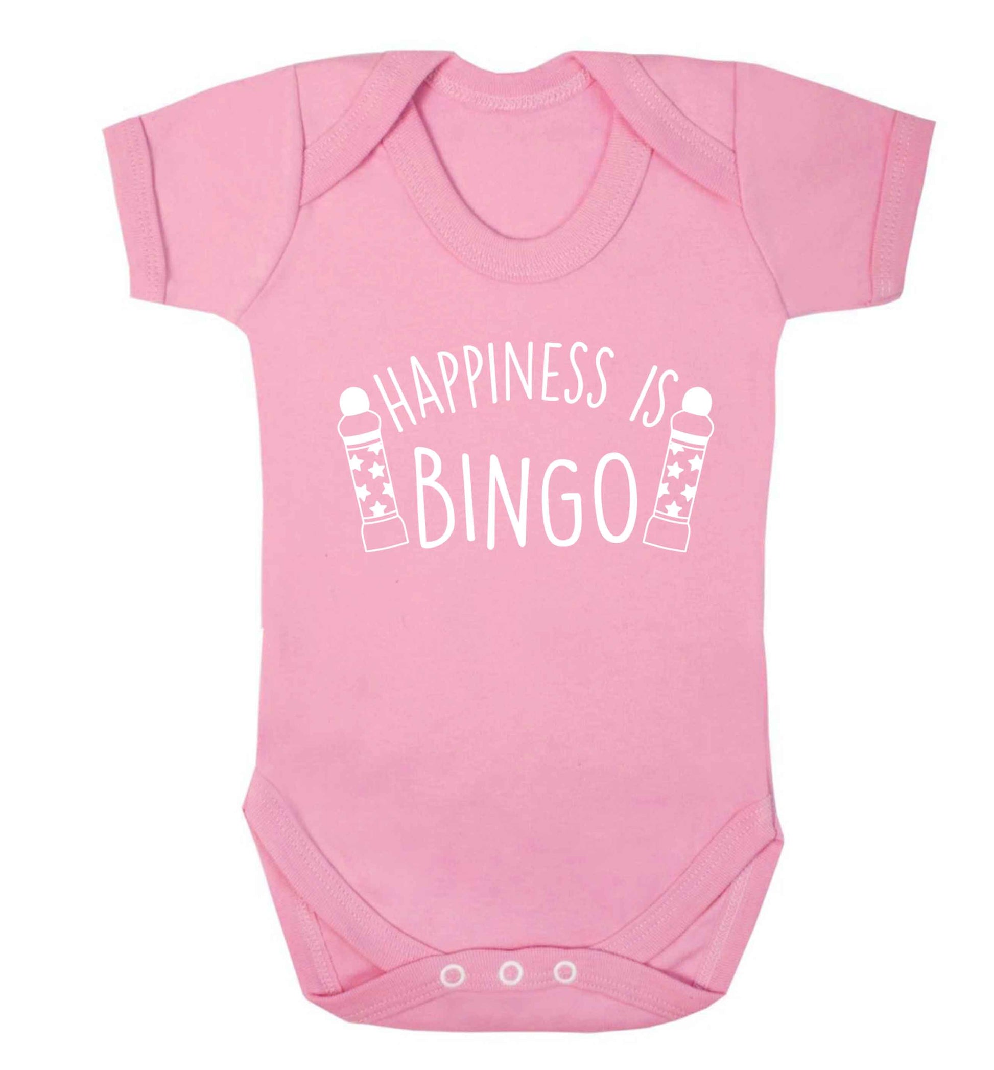 Happiness is bingo Baby Vest pale pink 18-24 months
