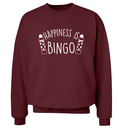 Happiness is bingo Adult's unisex maroon Sweater 2XL