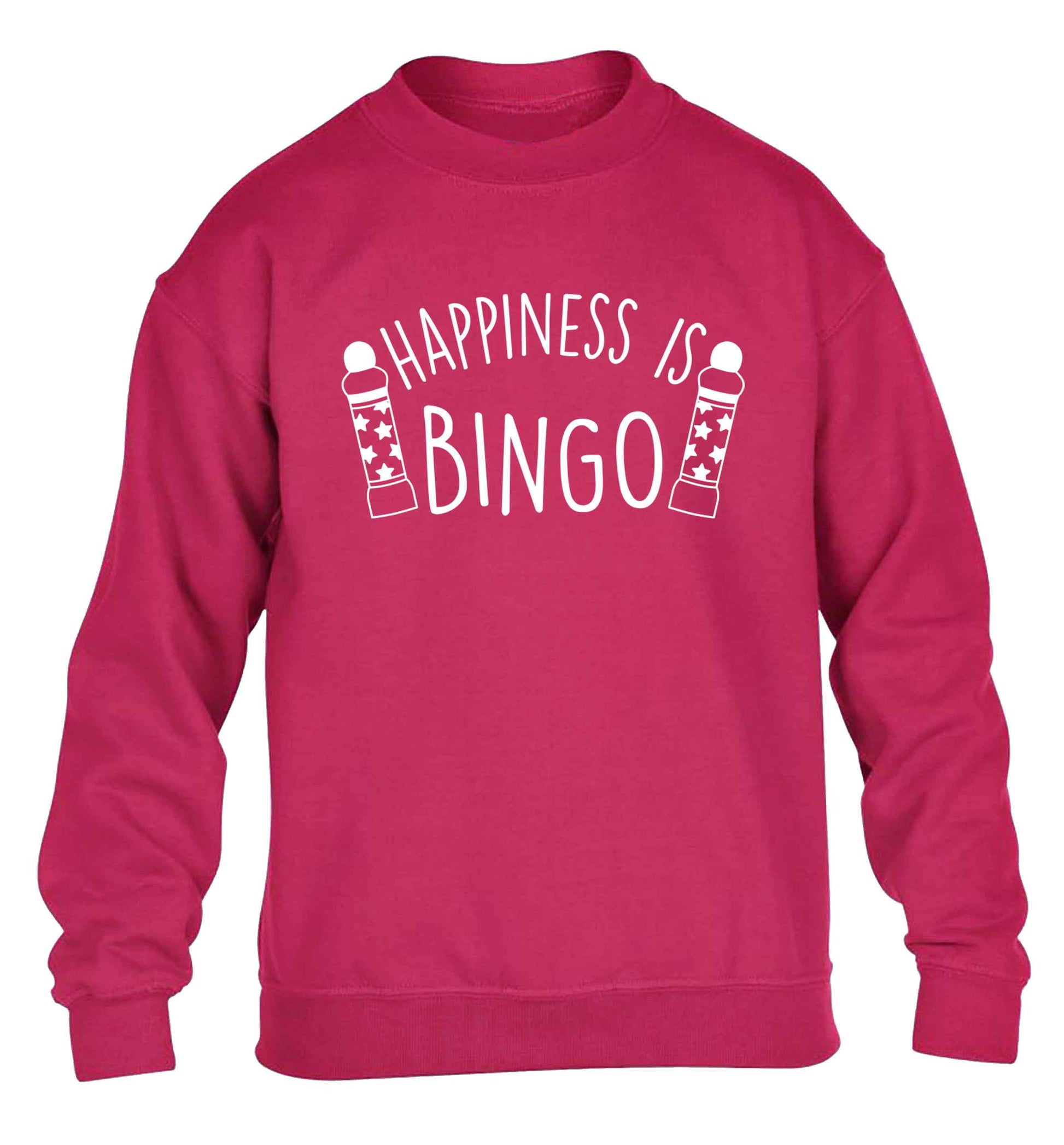 Happiness is bingo children's pink sweater 12-13 Years