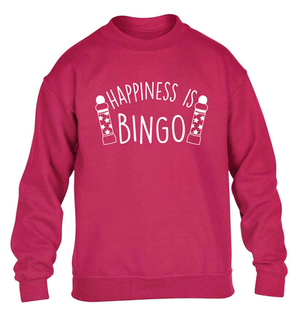 Happiness is bingo children's pink sweater 12-13 Years