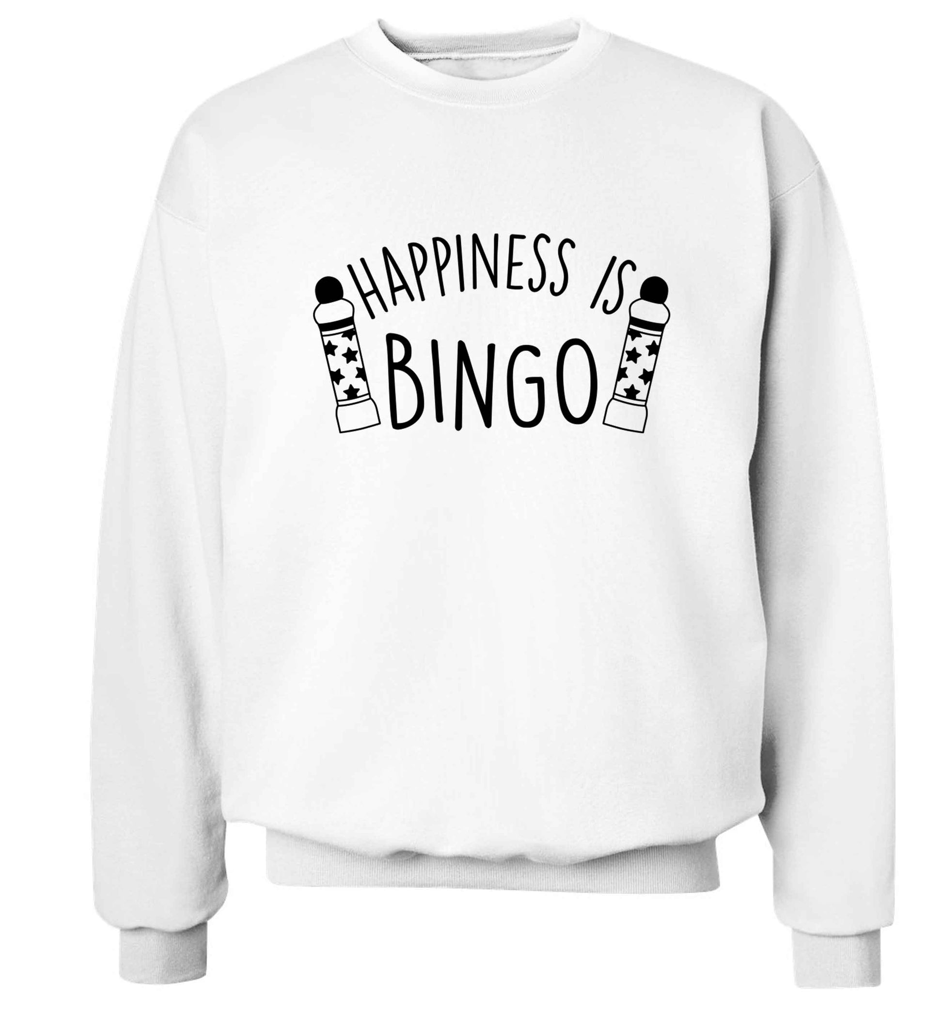 Happiness is bingo Adult's unisex white Sweater 2XL