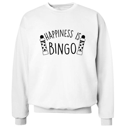 Happiness is bingo Adult's unisex white Sweater 2XL