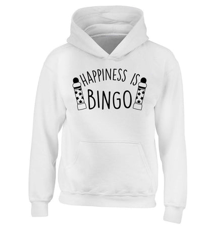 Happiness is bingo children's white hoodie 12-13 Years