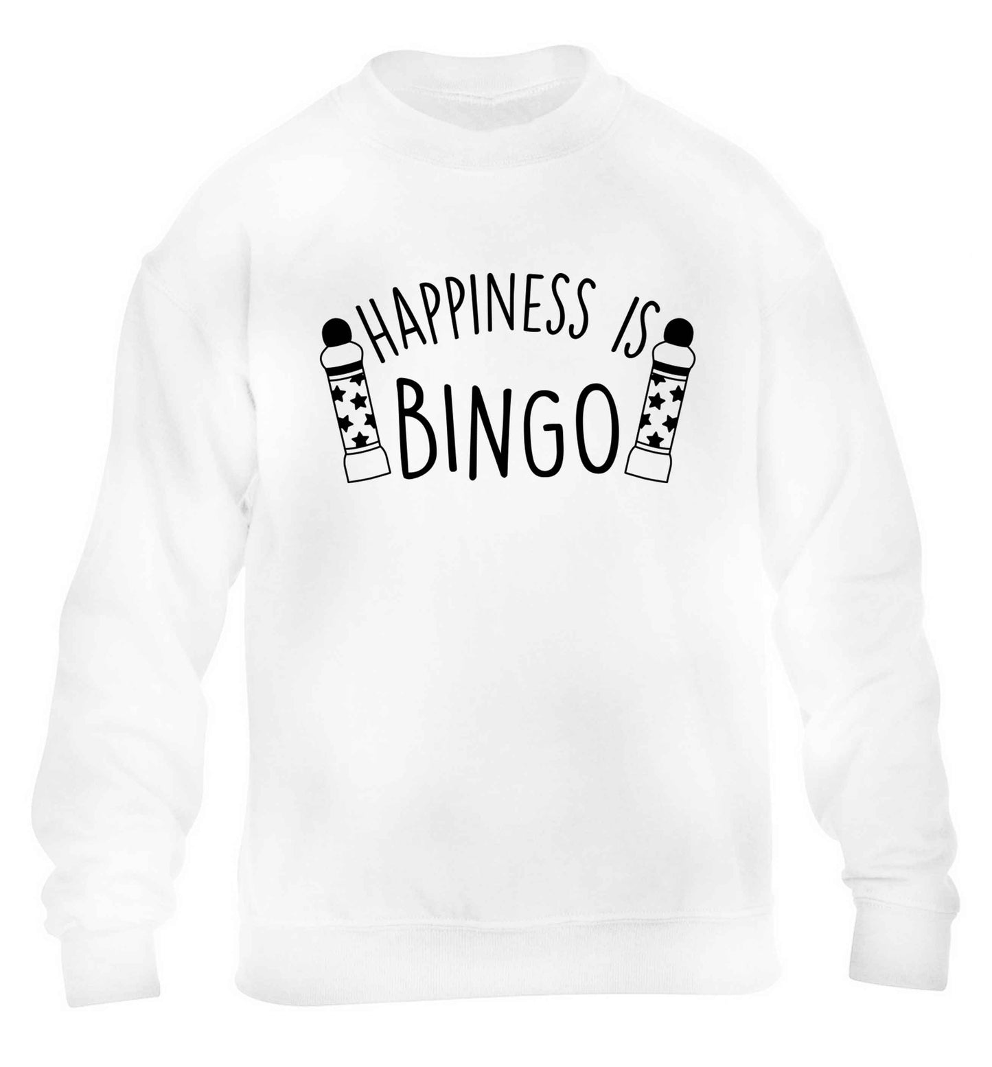 Happiness is bingo children's white sweater 12-13 Years
