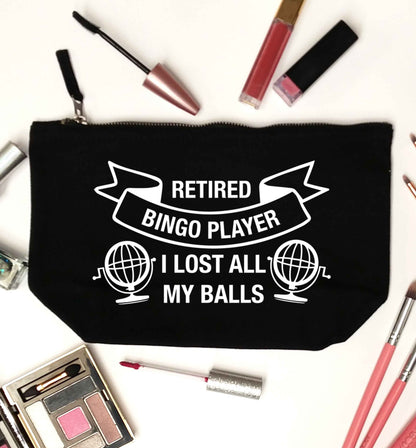Retired bingo player I lost all my balls black makeup bag