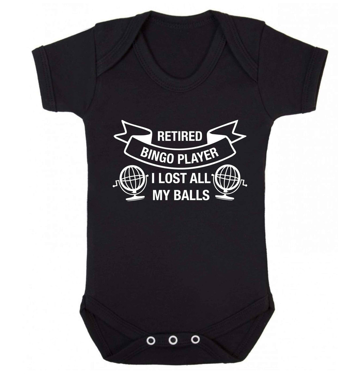 Retired bingo player I lost all my balls Baby Vest black 18-24 months