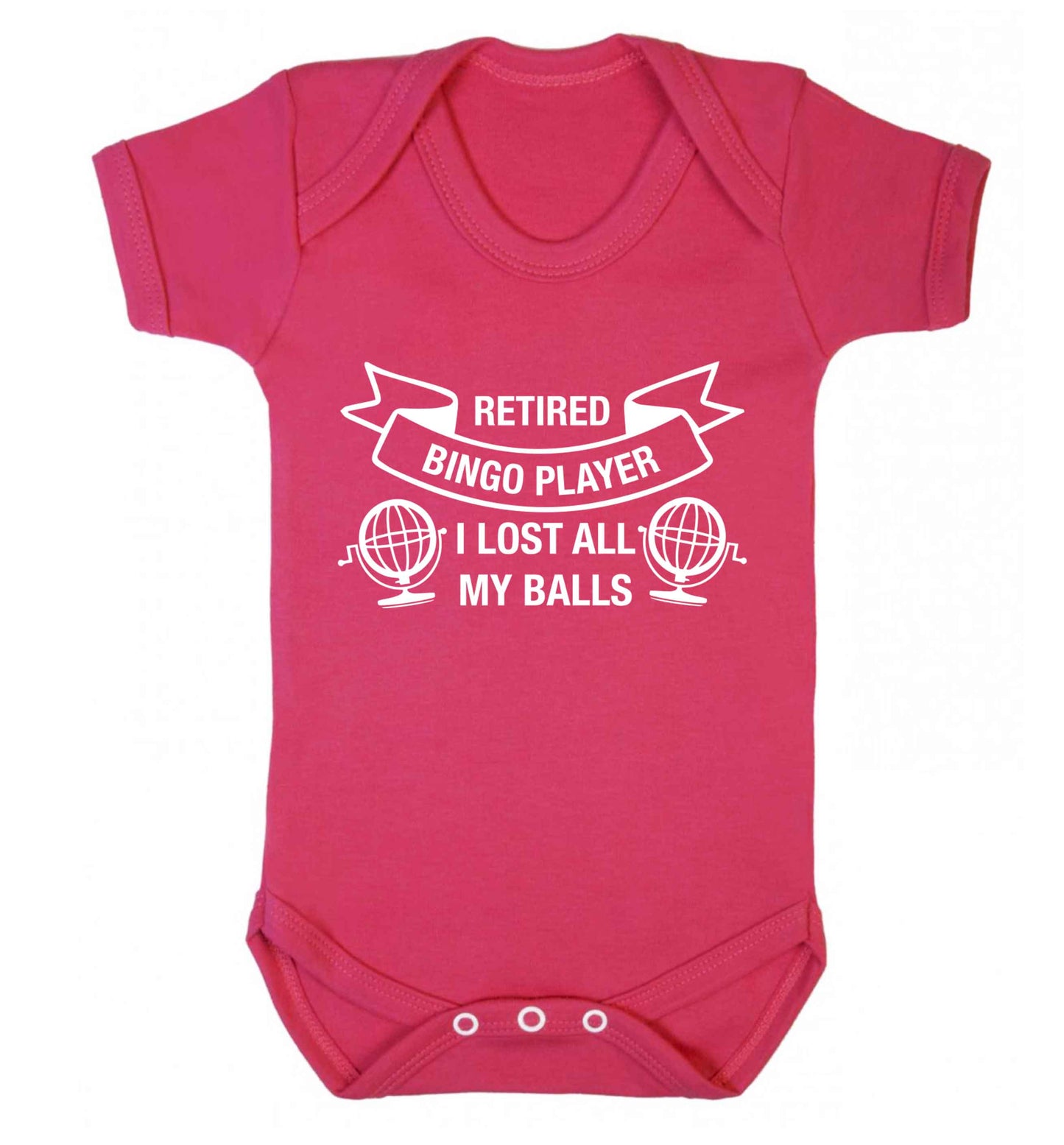 Retired bingo player I lost all my balls Baby Vest dark pink 18-24 months