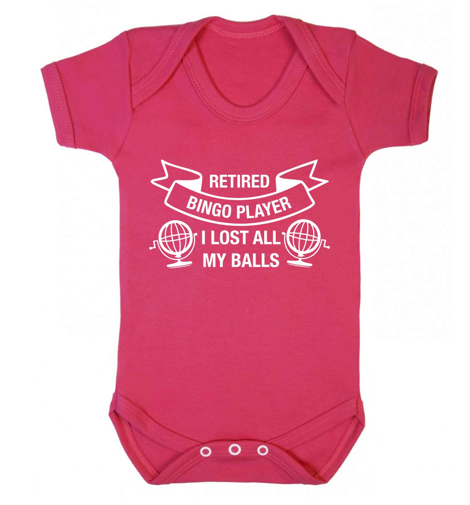 Retired bingo player I lost all my balls Baby Vest dark pink 18-24 months