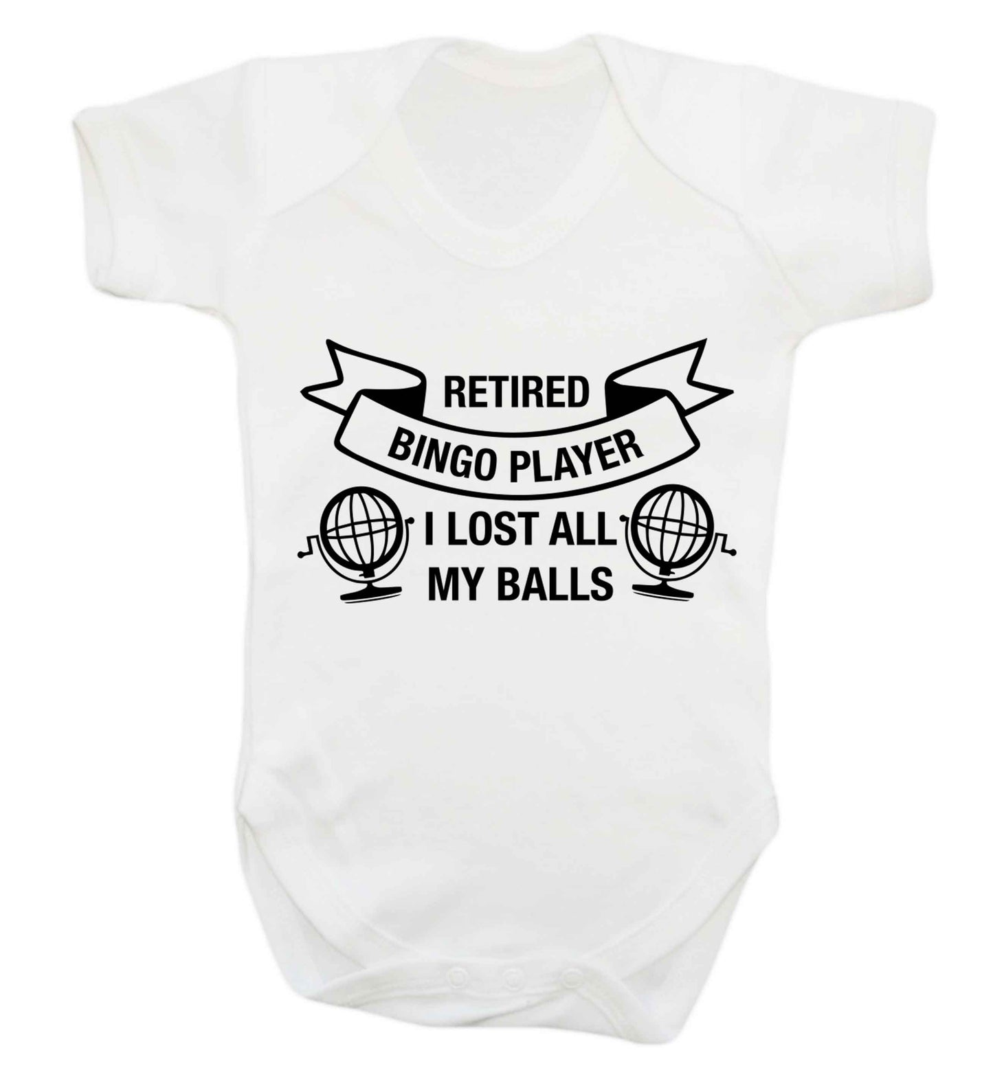 Retired bingo player I lost all my balls Baby Vest white 18-24 months