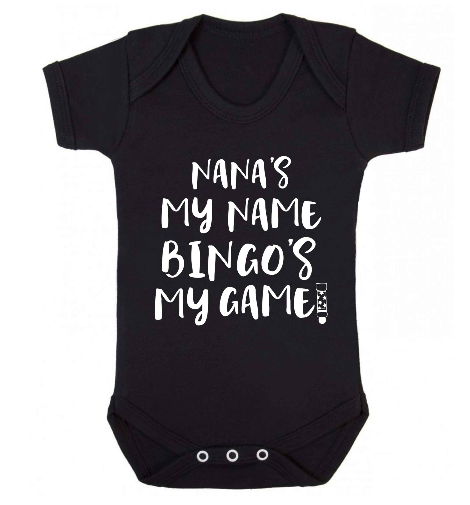 Nana's my name bingo's my game! Baby Vest black 18-24 months
