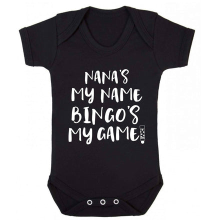 Nana's my name bingo's my game! Baby Vest black 18-24 months