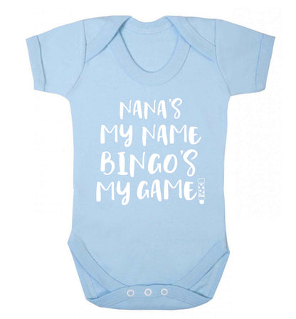 Nana's my name bingo's my game! Baby Vest pale blue 18-24 months