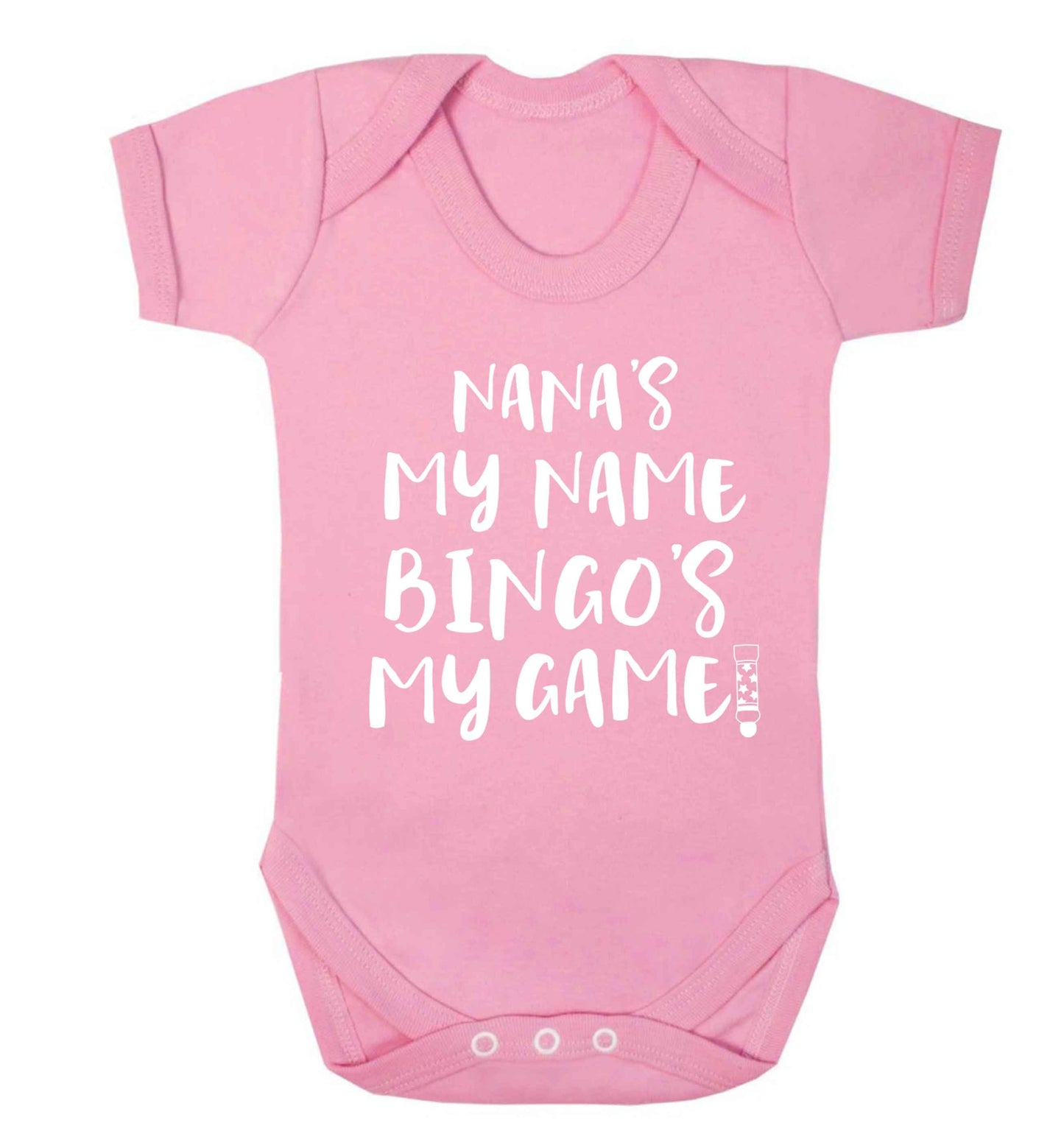 Nana's my name bingo's my game! Baby Vest pale pink 18-24 months