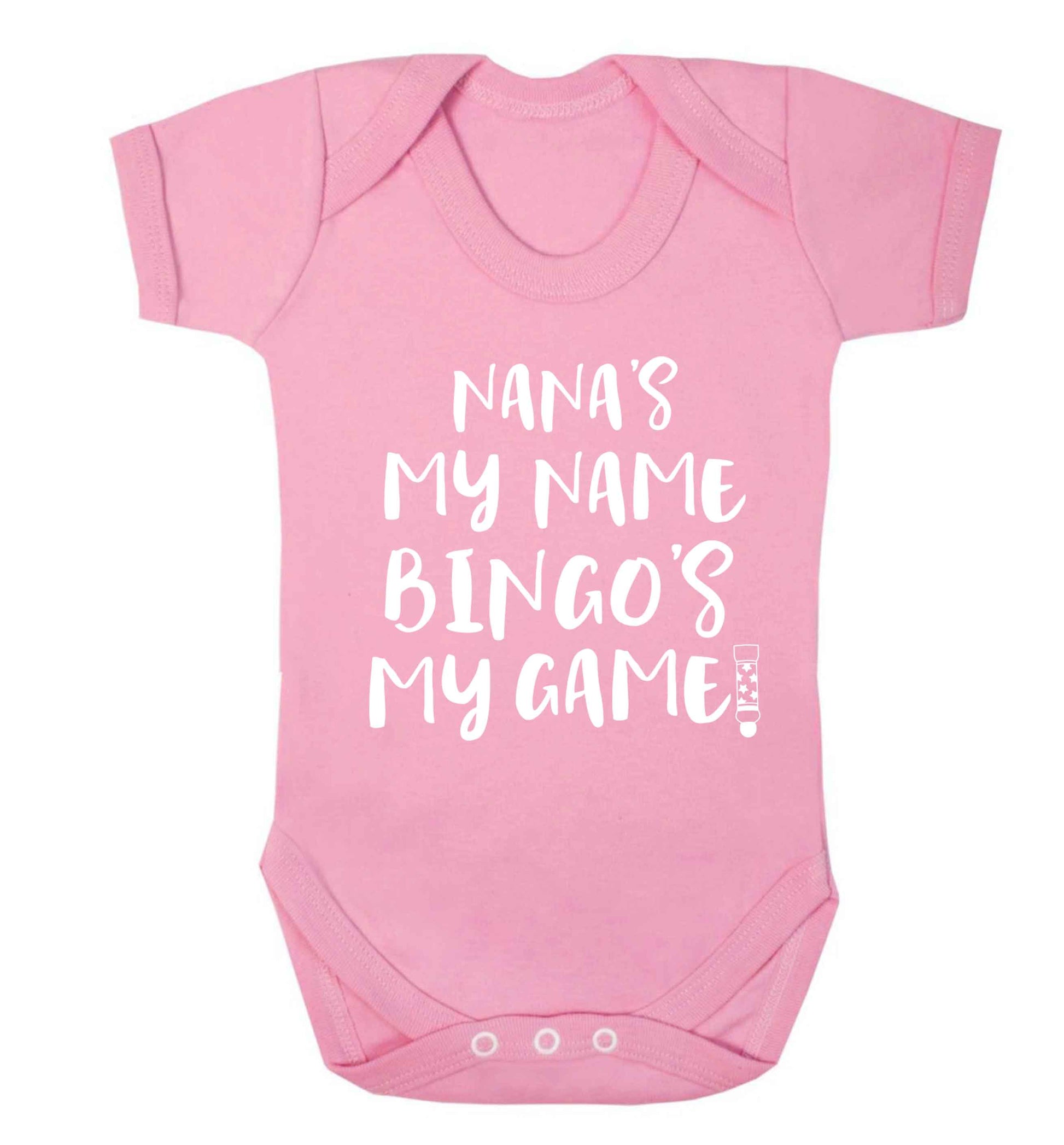 Nana's my name bingo's my game! Baby Vest pale pink 18-24 months