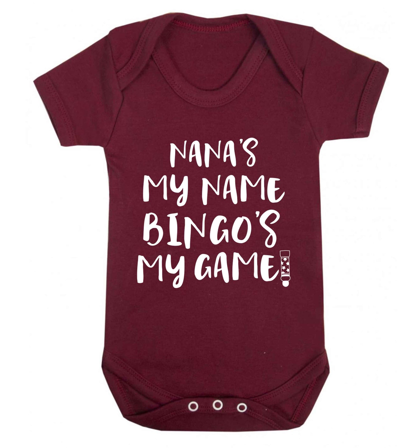 Nana's my name bingo's my game! Baby Vest maroon 18-24 months