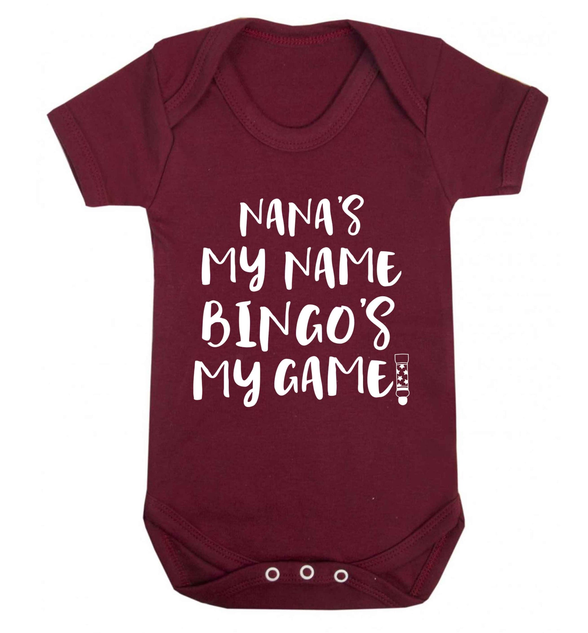 Nana's my name bingo's my game! Baby Vest maroon 18-24 months