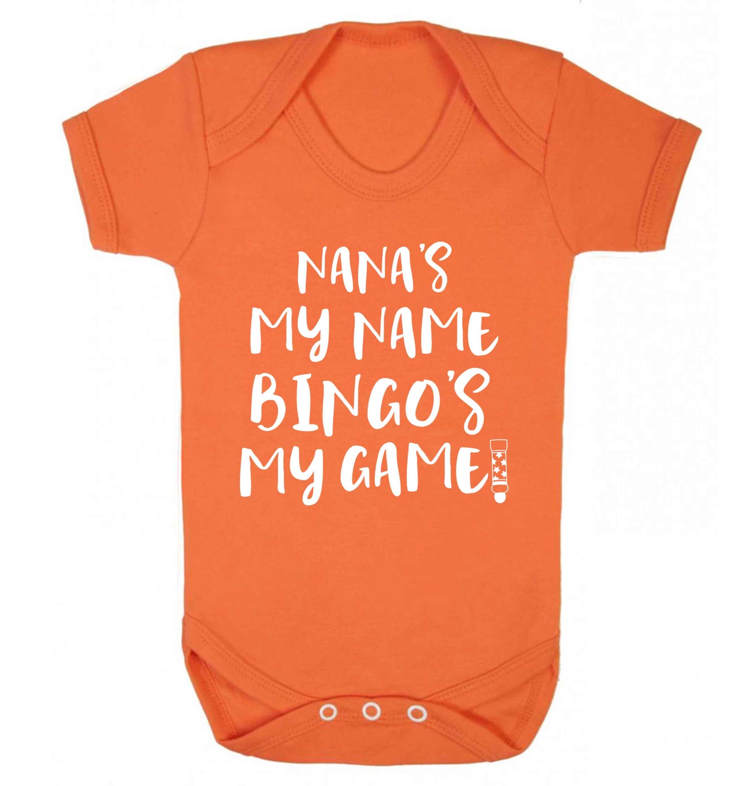 Nana's my name bingo's my game! Baby Vest orange 18-24 months