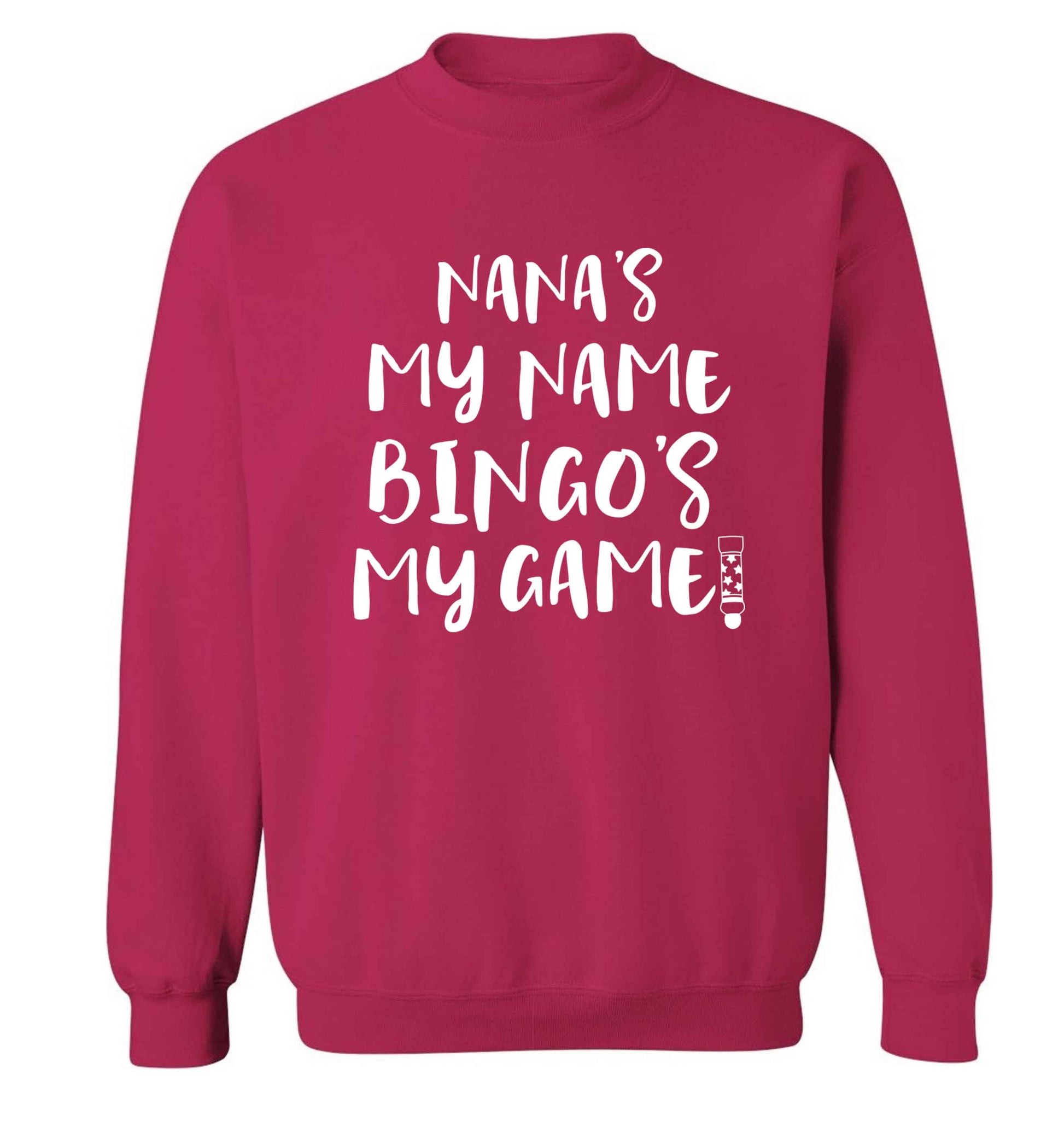 Nana's my name bingo's my game! Adult's unisex pink Sweater 2XL