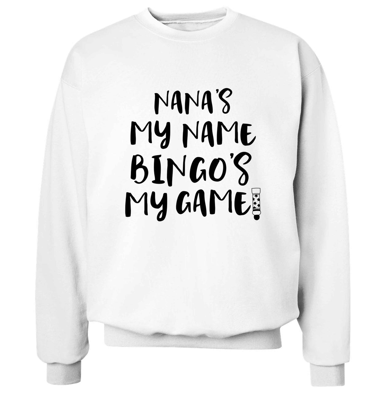 Nana's my name bingo's my game! Adult's unisex white Sweater 2XL