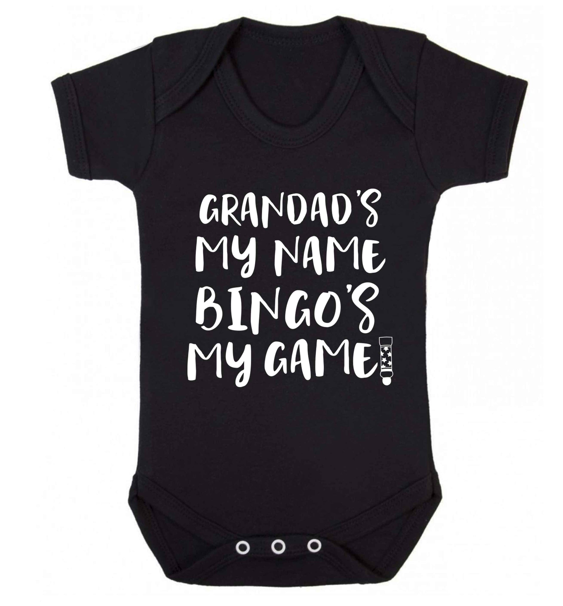 Grandad's my name bingo's my game! Baby Vest black 18-24 months