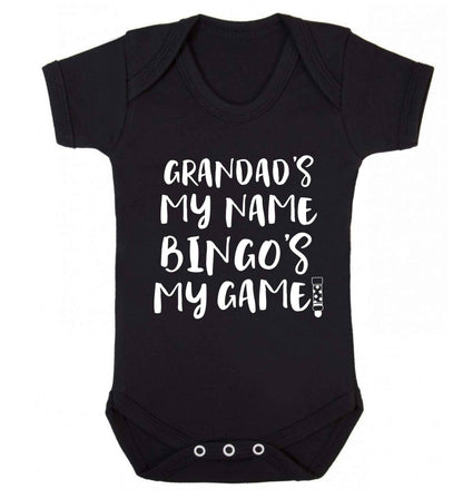 Grandad's my name bingo's my game! Baby Vest black 18-24 months