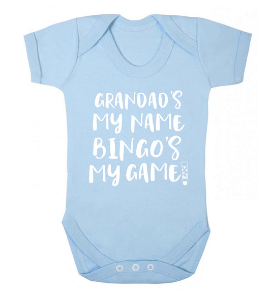 Grandad's my name bingo's my game! Baby Vest pale blue 18-24 months