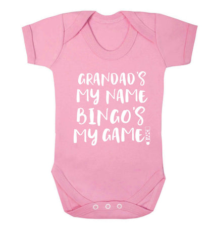 Grandad's my name bingo's my game! Baby Vest pale pink 18-24 months