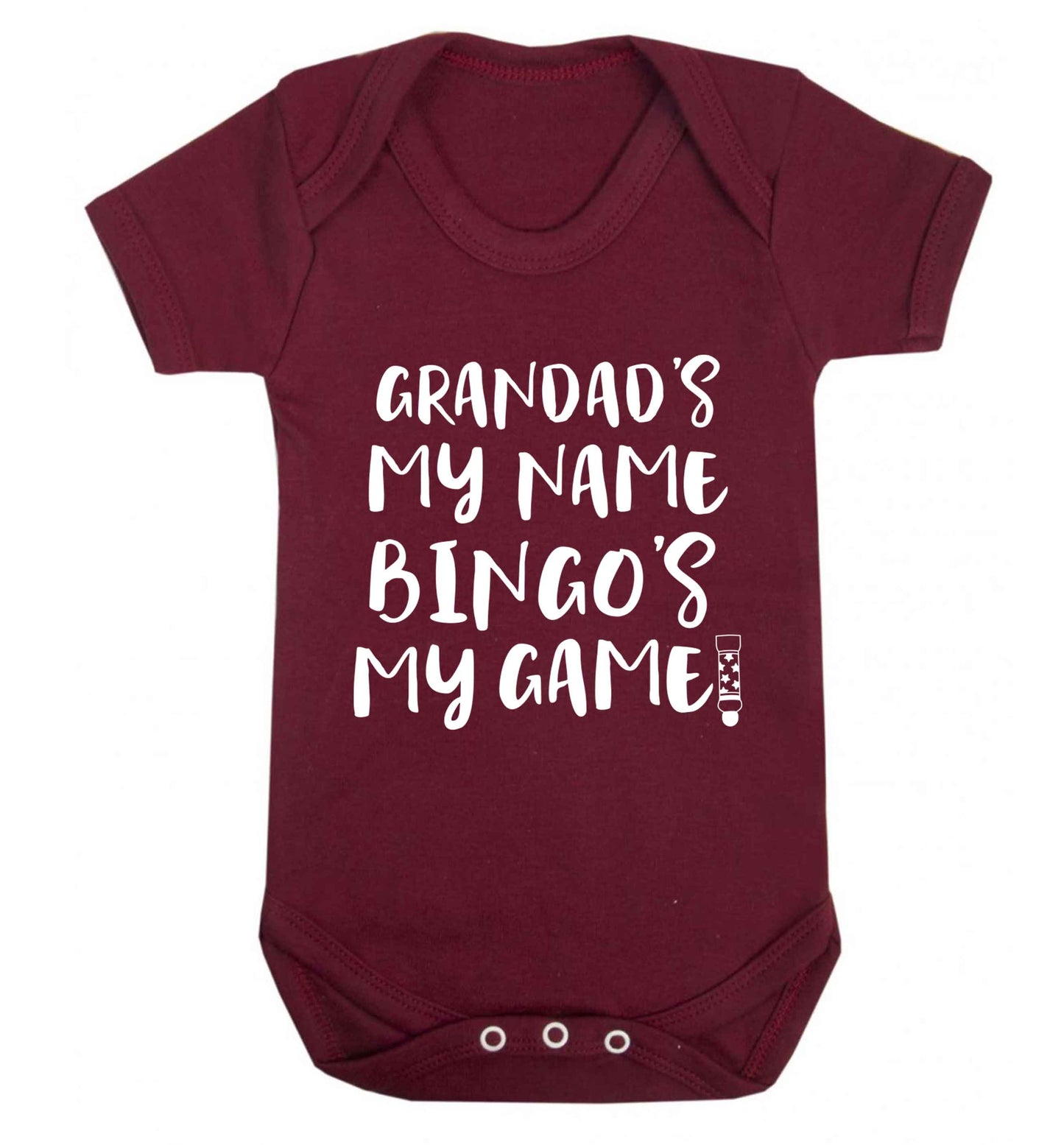 Grandad's my name bingo's my game! Baby Vest maroon 18-24 months