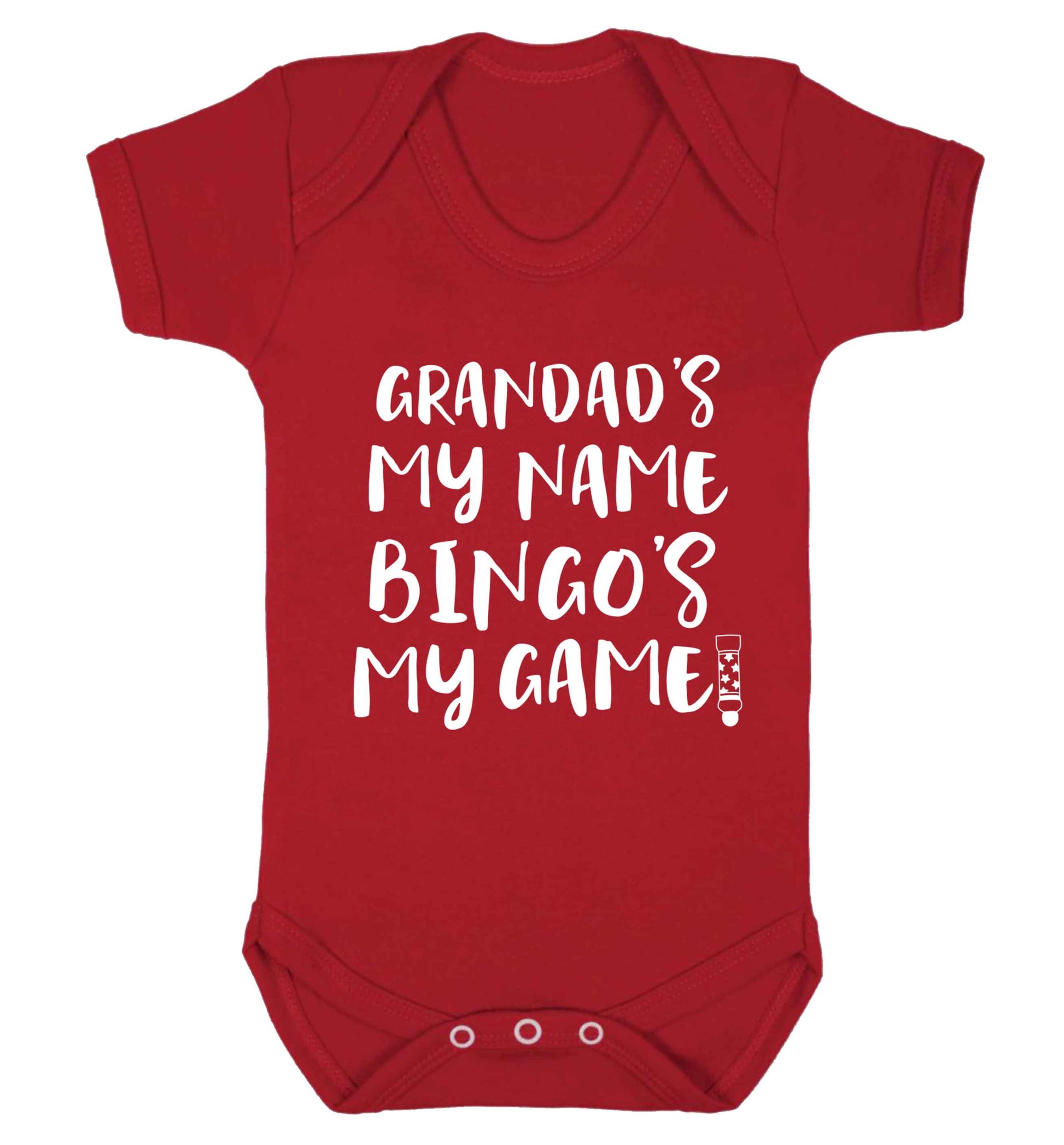 Grandad's my name bingo's my game! Baby Vest red 18-24 months