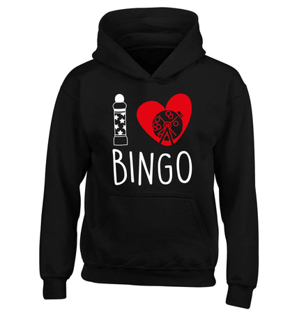 I love bingo children's black hoodie 12-13 Years