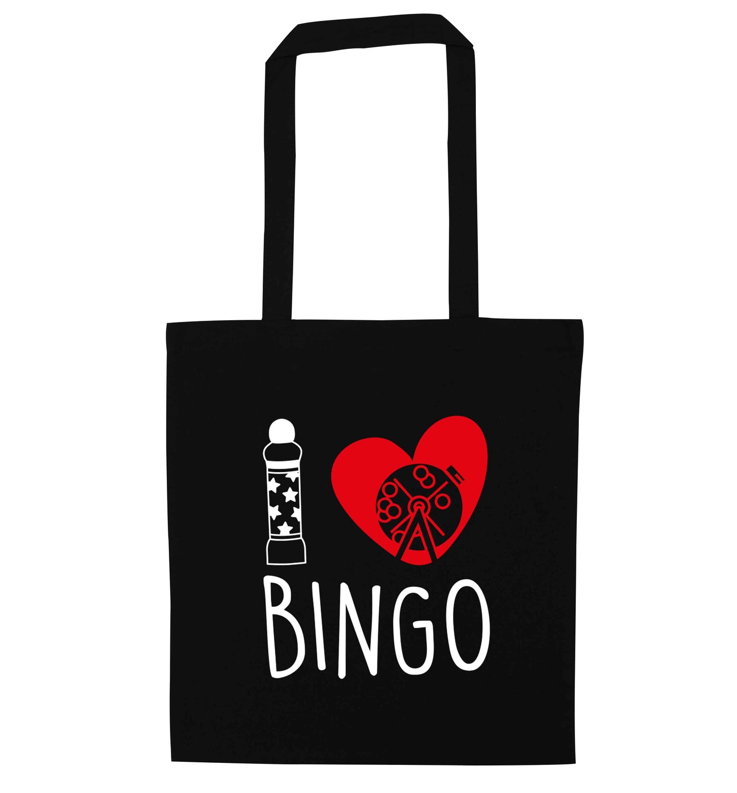 I love bingo black tote bag