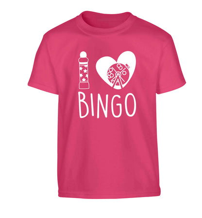 I love bingo Children's pink Tshirt 12-13 Years