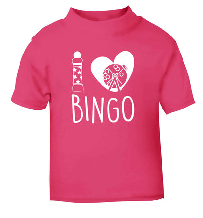 I love bingo pink Baby Toddler Tshirt 2 Years