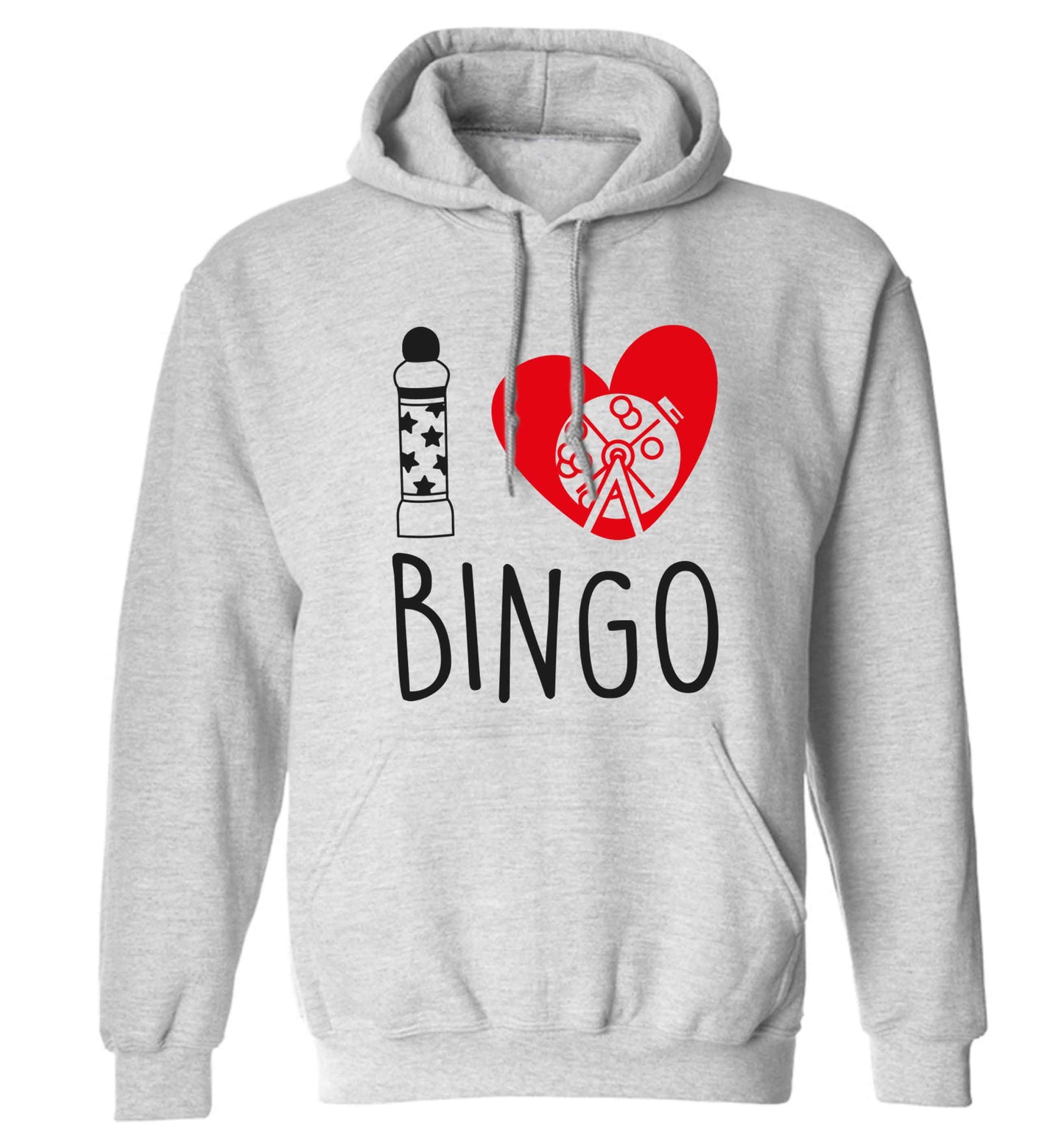 I love bingo adults unisex grey hoodie 2XL