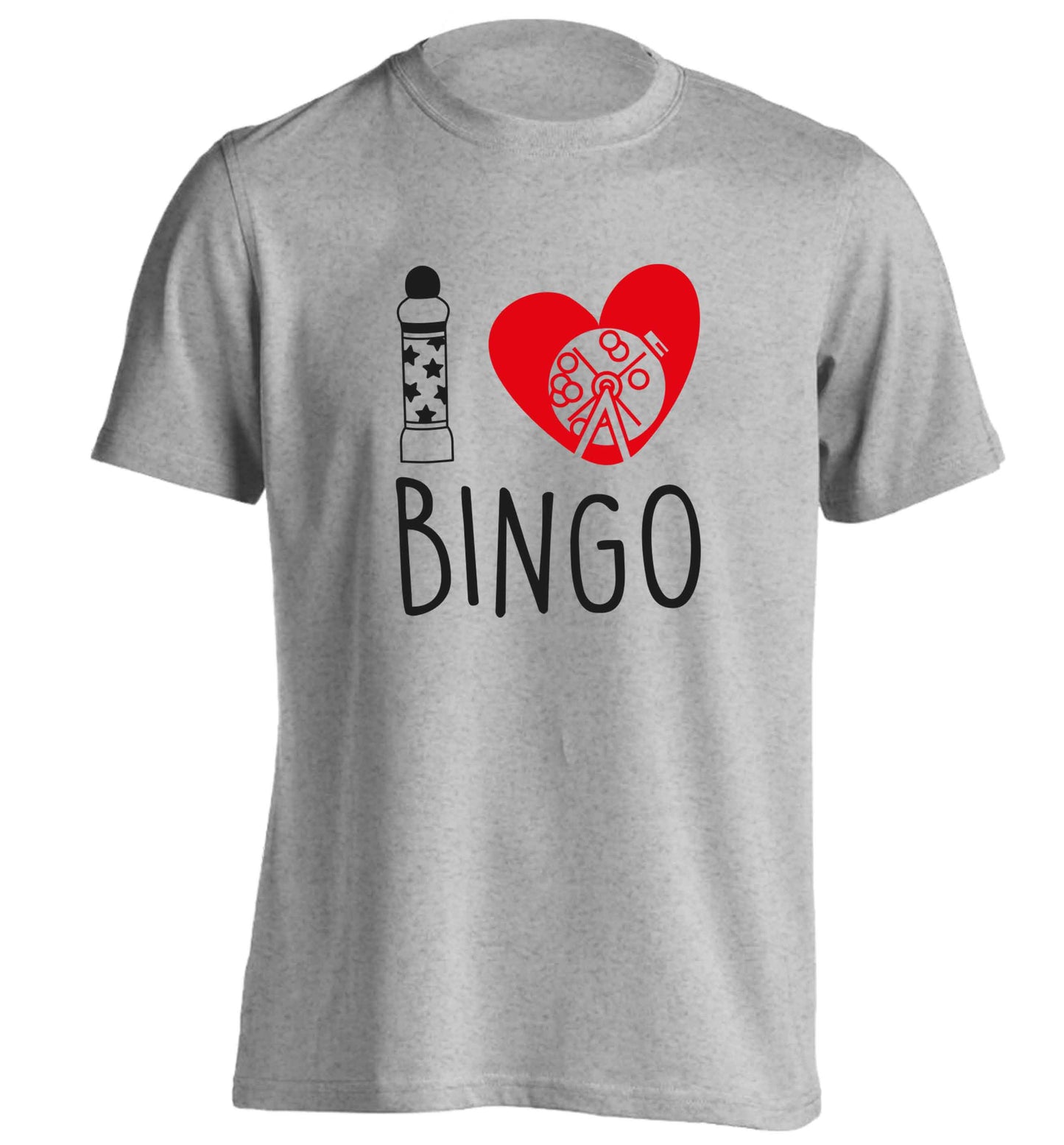 I love bingo adults unisex grey Tshirt 2XL