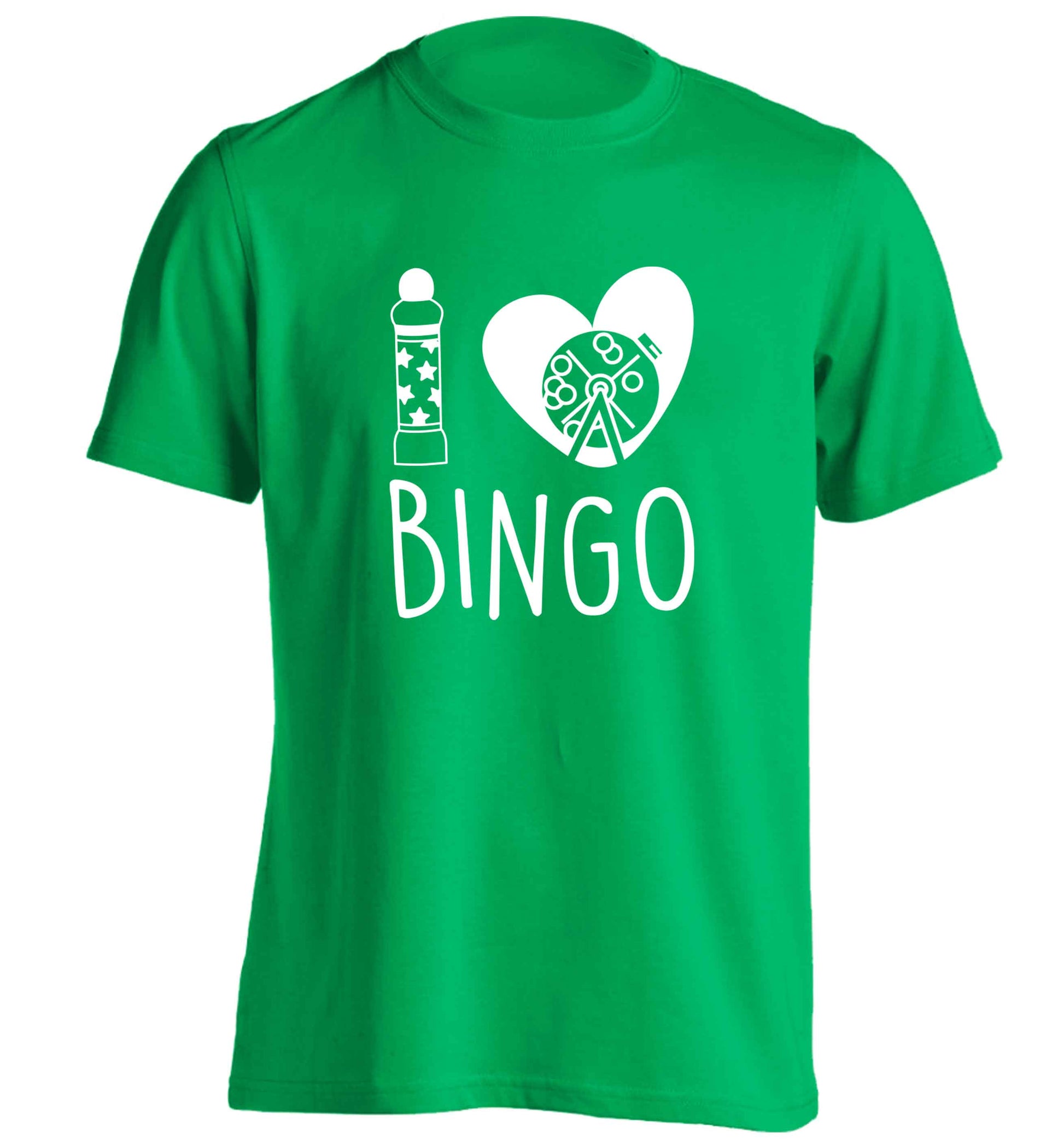 I love bingo adults unisex green Tshirt 2XL