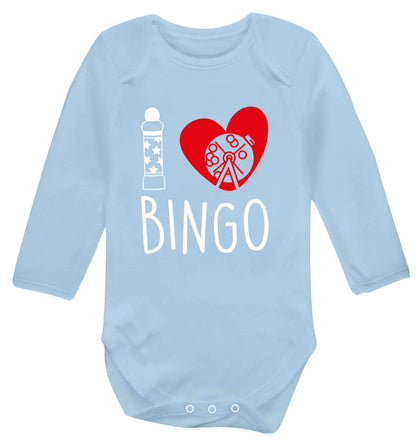 I love bingo Baby Vest long sleeved pale blue 6-12 months
