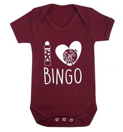 I love bingo Baby Vest maroon 18-24 months