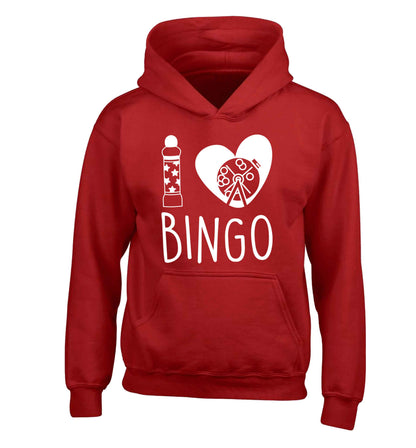 I love bingo children's red hoodie 12-13 Years