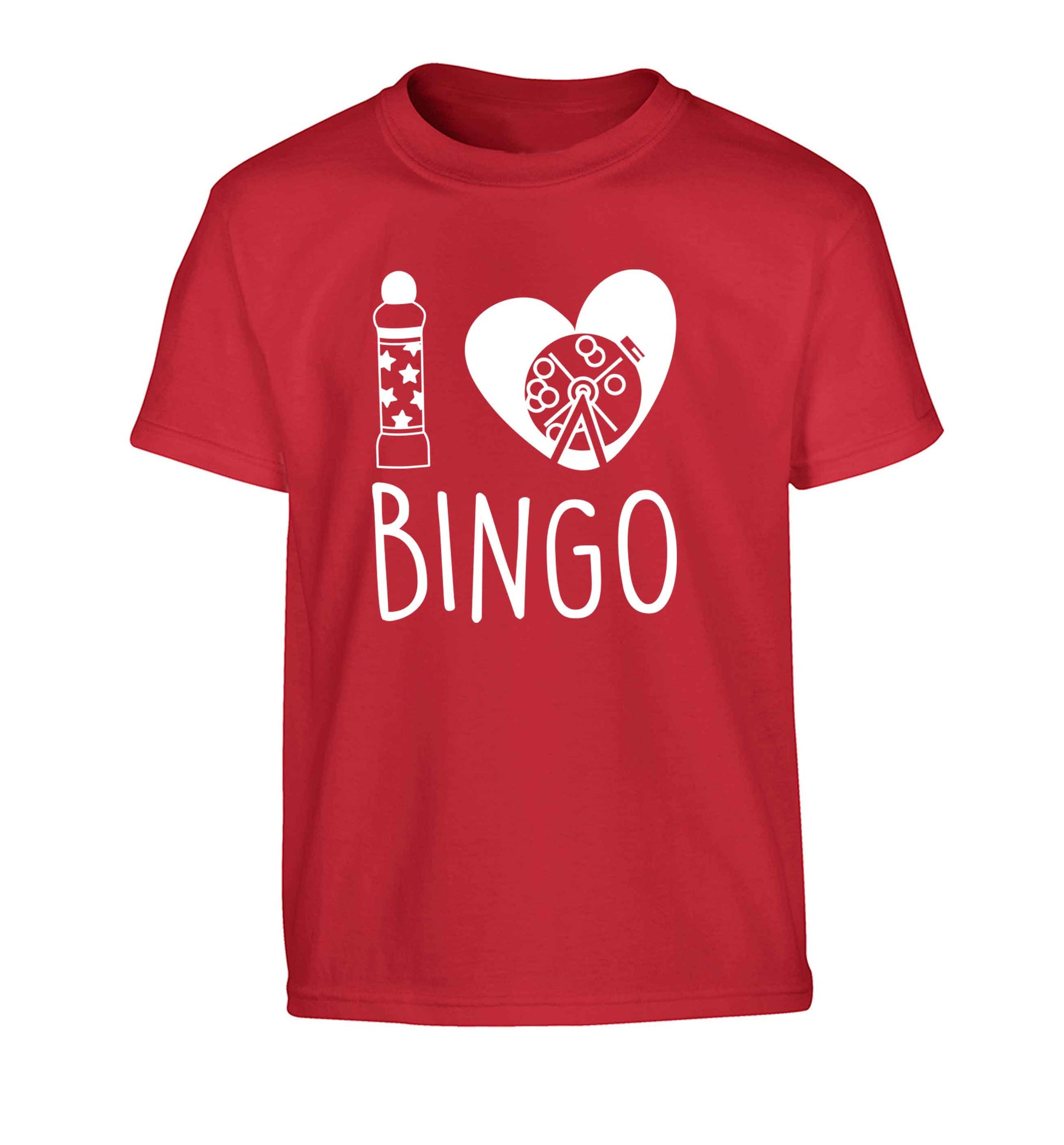 I love bingo Children's red Tshirt 12-13 Years