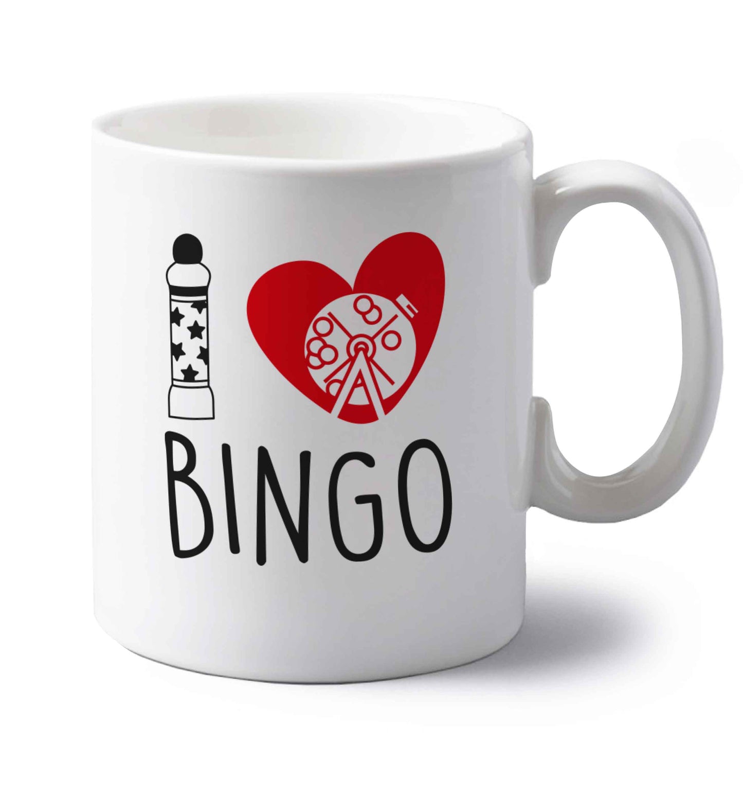 I love bingo left handed white ceramic mug 