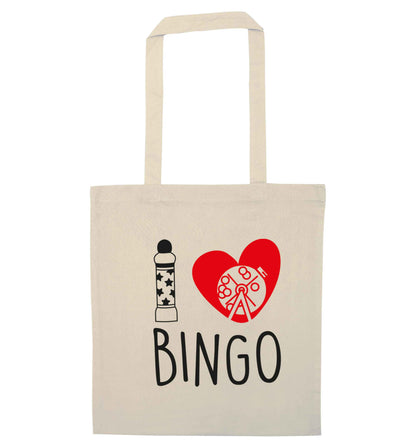 I love bingo natural tote bag