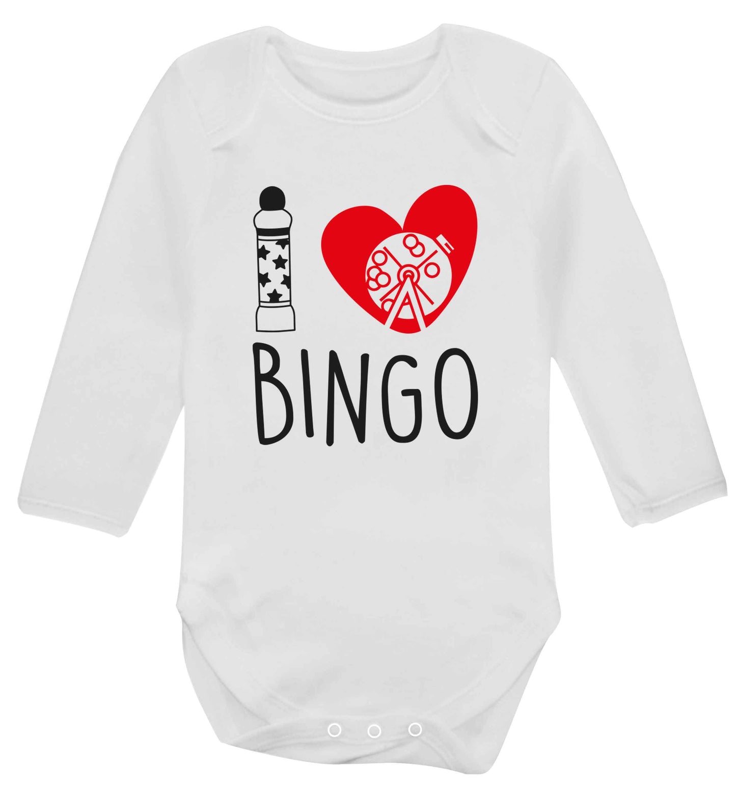 I love bingo Baby Vest long sleeved white 6-12 months