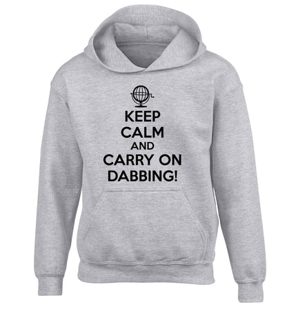 Keep calm and carry on dabbing children's grey hoodie 12-13 Years