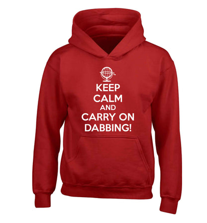 Keep calm and carry on dabbing children's red hoodie 12-13 Years