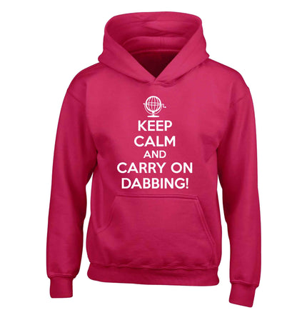 Keep calm and carry on dabbing children's pink hoodie 12-13 Years